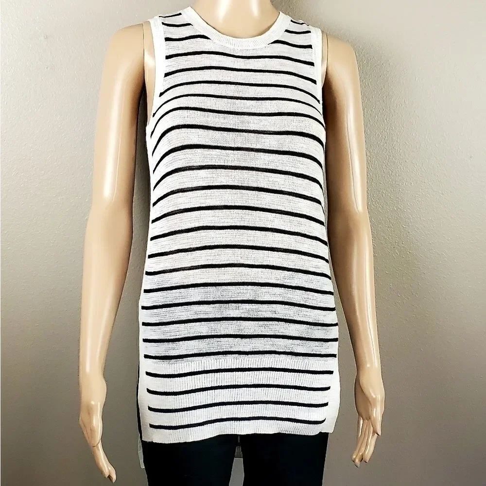 NWT The Limited White & Blue Striped Tunic